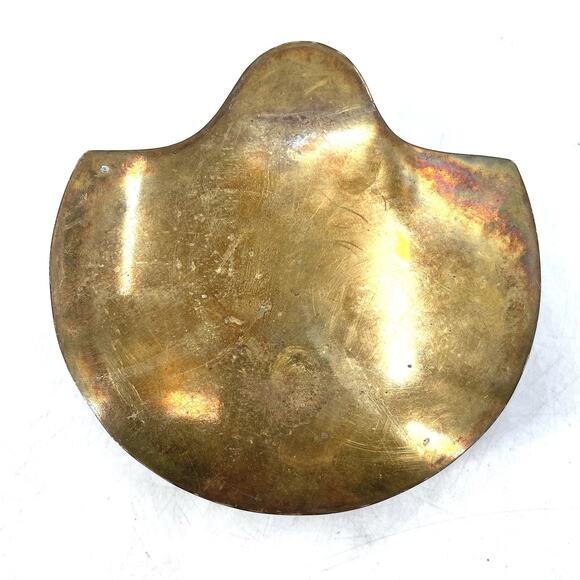 Vintage Brass Clam Shell Trinket Box Hinged Lid Nautical Beach House Decor - Picture 11 of 11